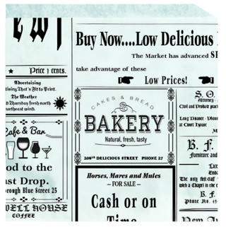 Hamburgerficka Smörpapper Deli News 18x17cm
vit/svart
