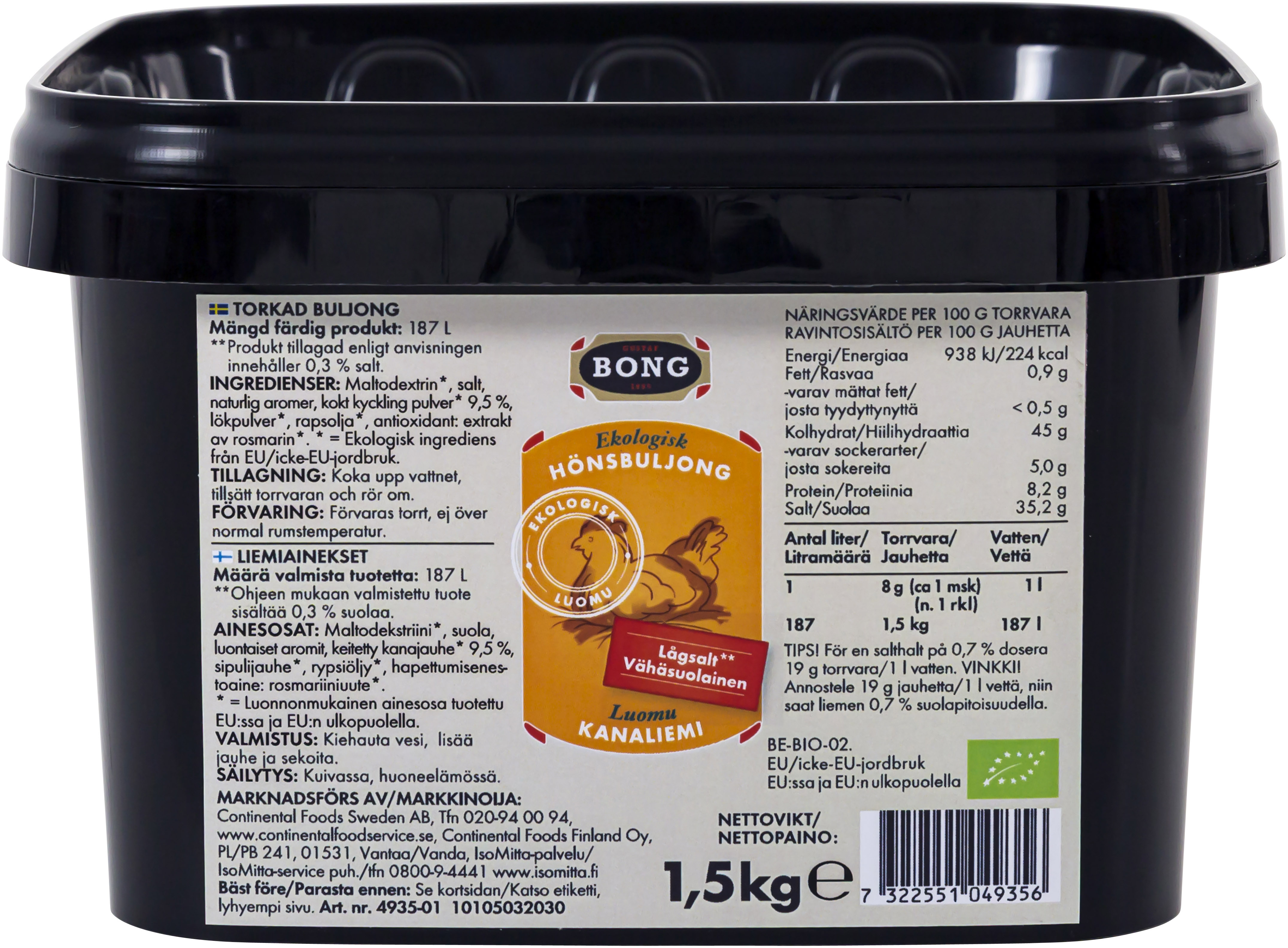 Hönsbuljong 0,3% Salt EKO