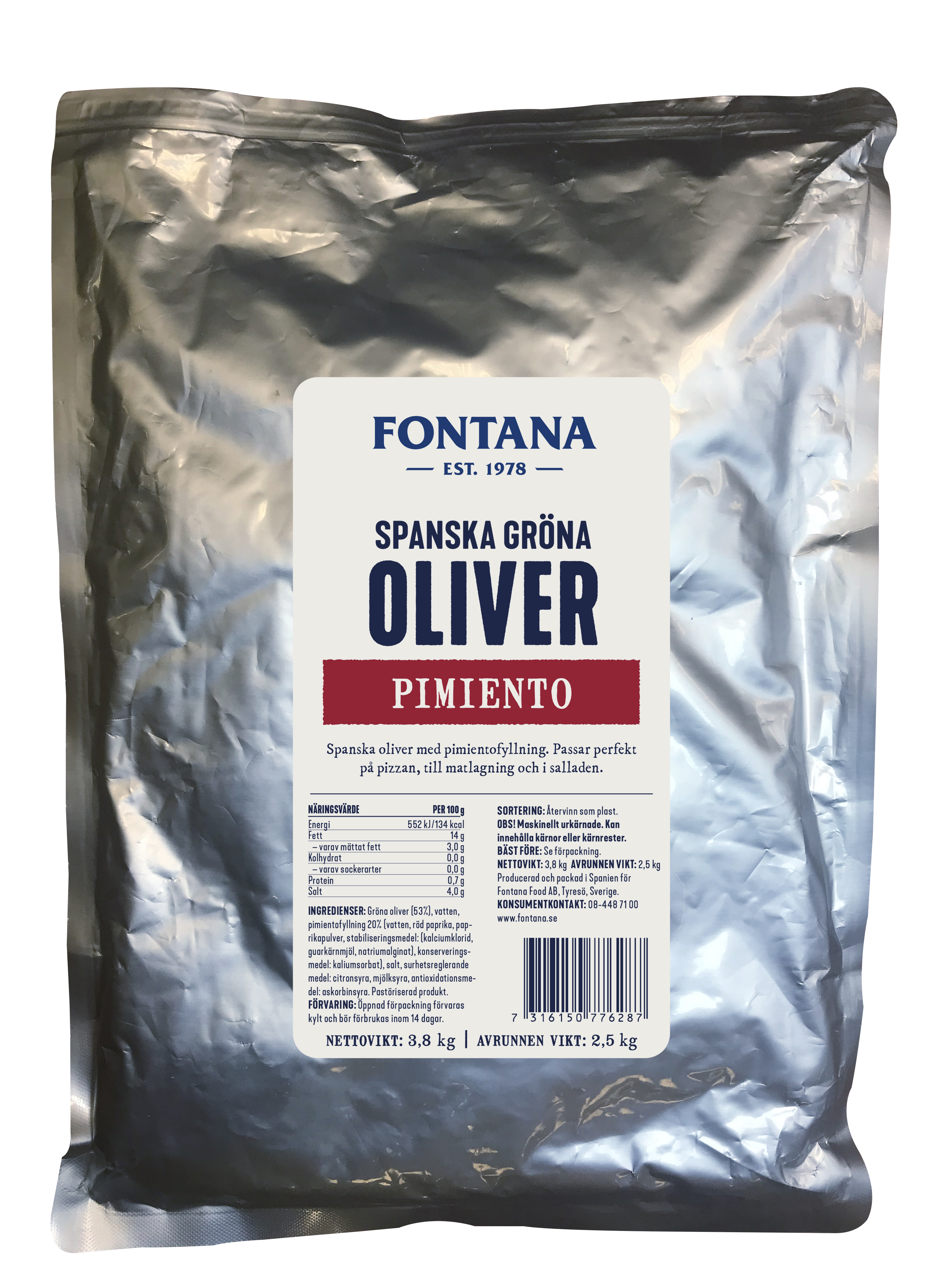 Gröna Oliver Pimiento i Påse