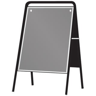 Gatupratare stål svart inkl plastfront 70x50cm