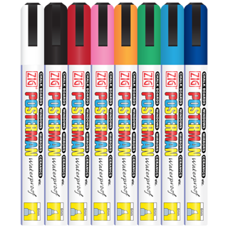 Griffelpenna vattenfast 6mm set med 8 färger