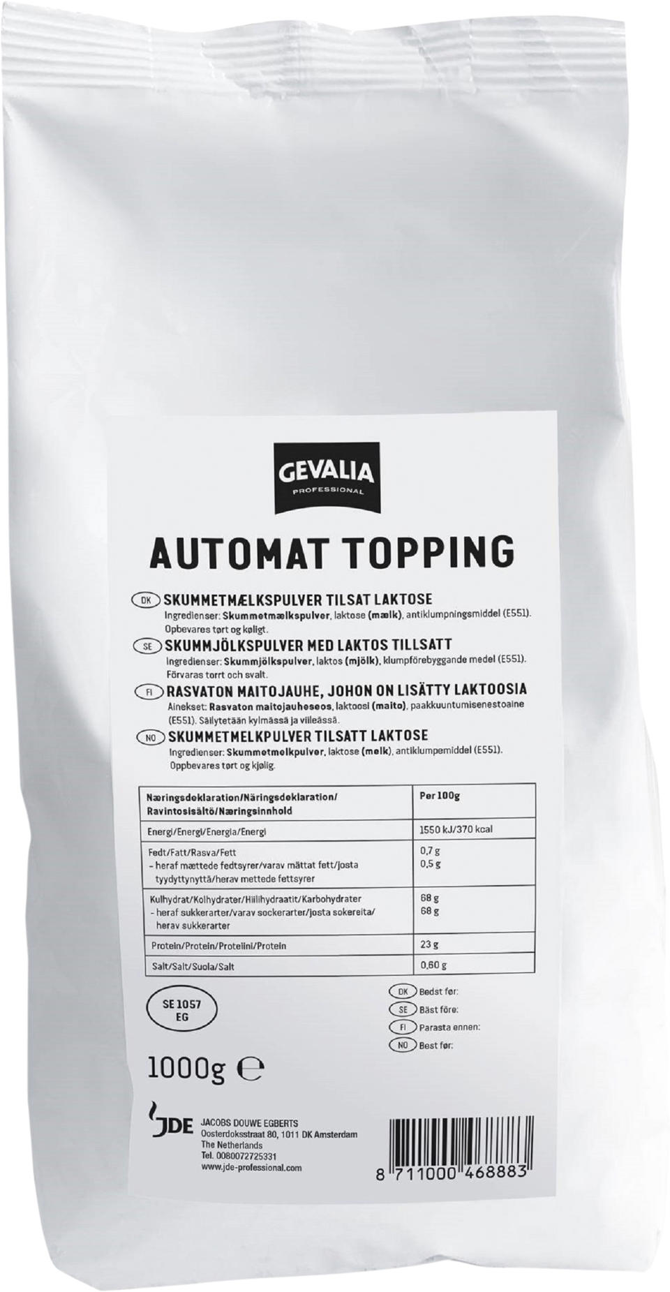 Mjölkpulver topping
