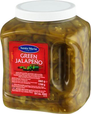 Grön Jalapeno Hot Skivad