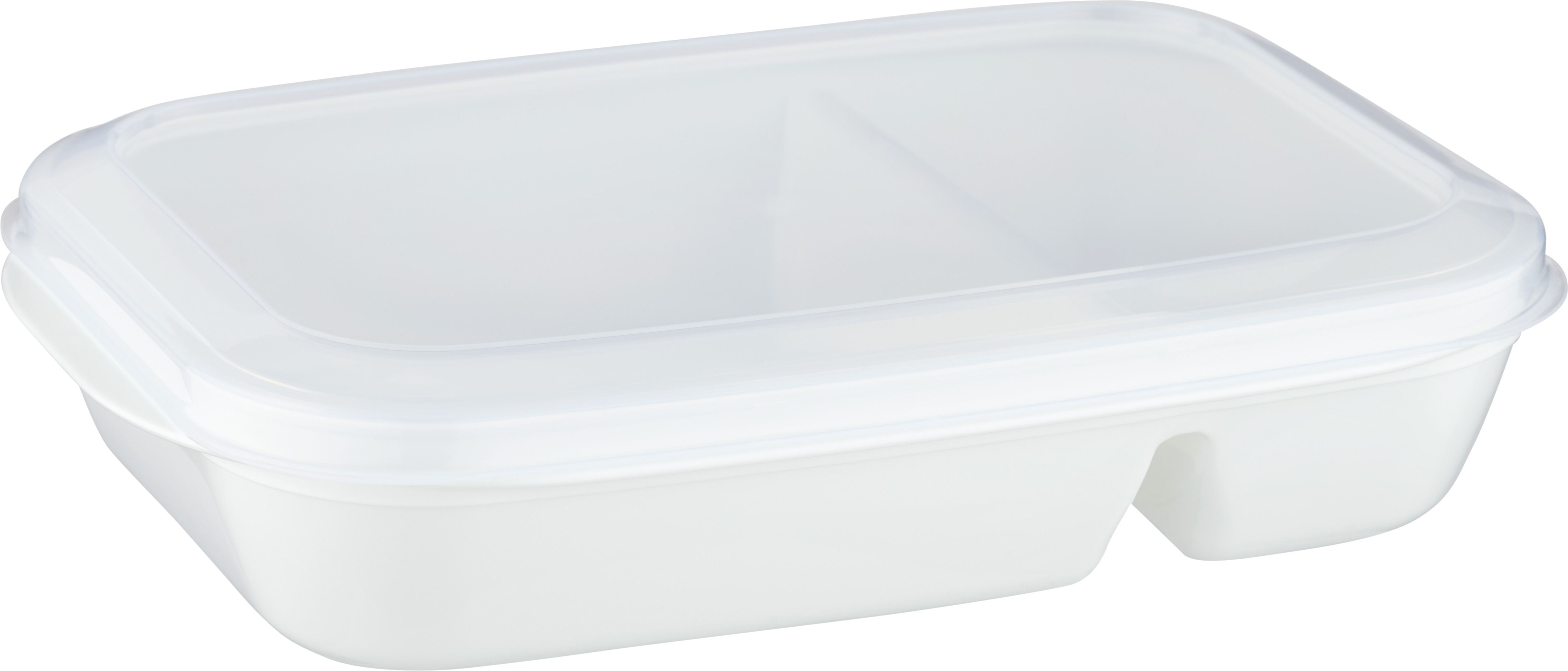 Matlåda med avdelare vit 1L