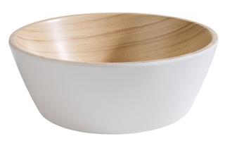 Frida Skål Vit/Trämönstrad Melamin Ø12,5cm
H4,5cm 25cl