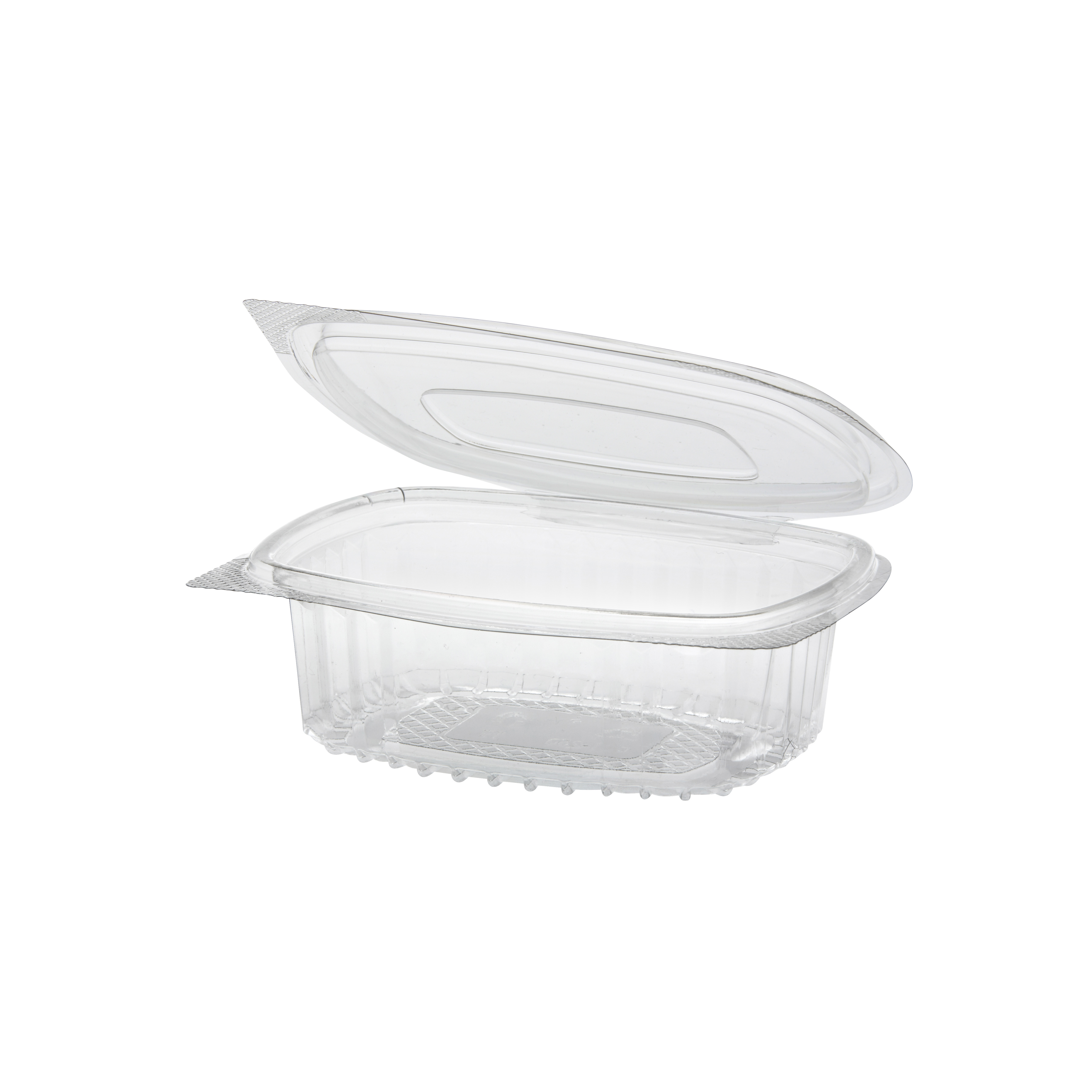 Box RPET oval med vidhängande lock sallad Klar
250ml