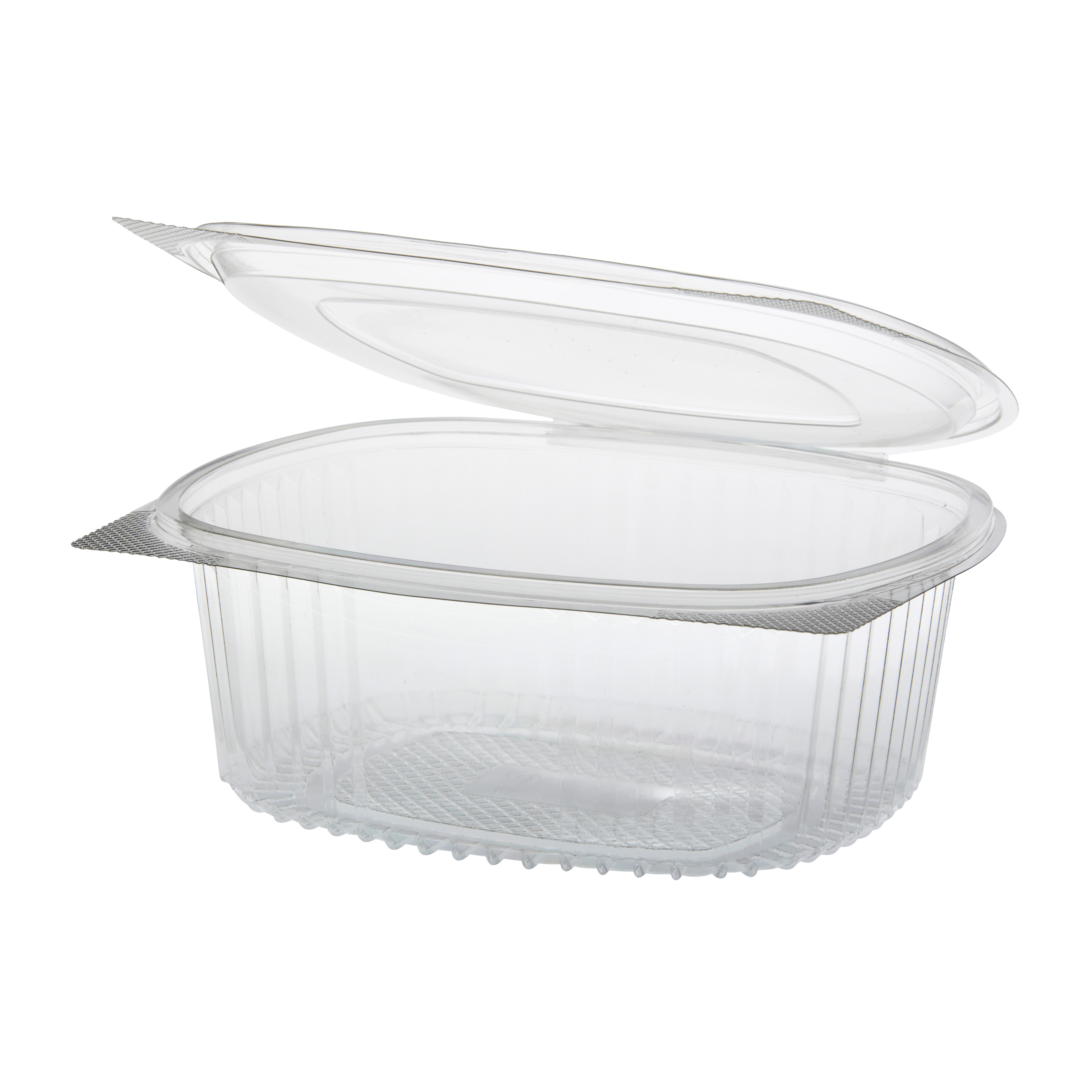 Box RPET oval med vidhängande lock sallad Klar
1000 ml