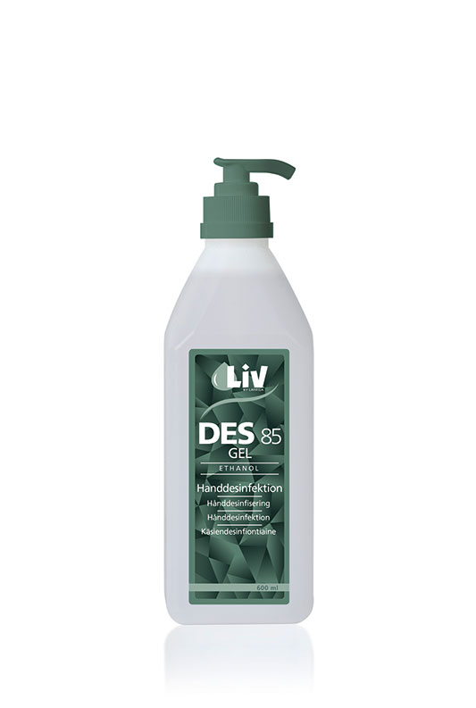 Handdesinfektion Gel 85% 600ml med pump Liv DES
