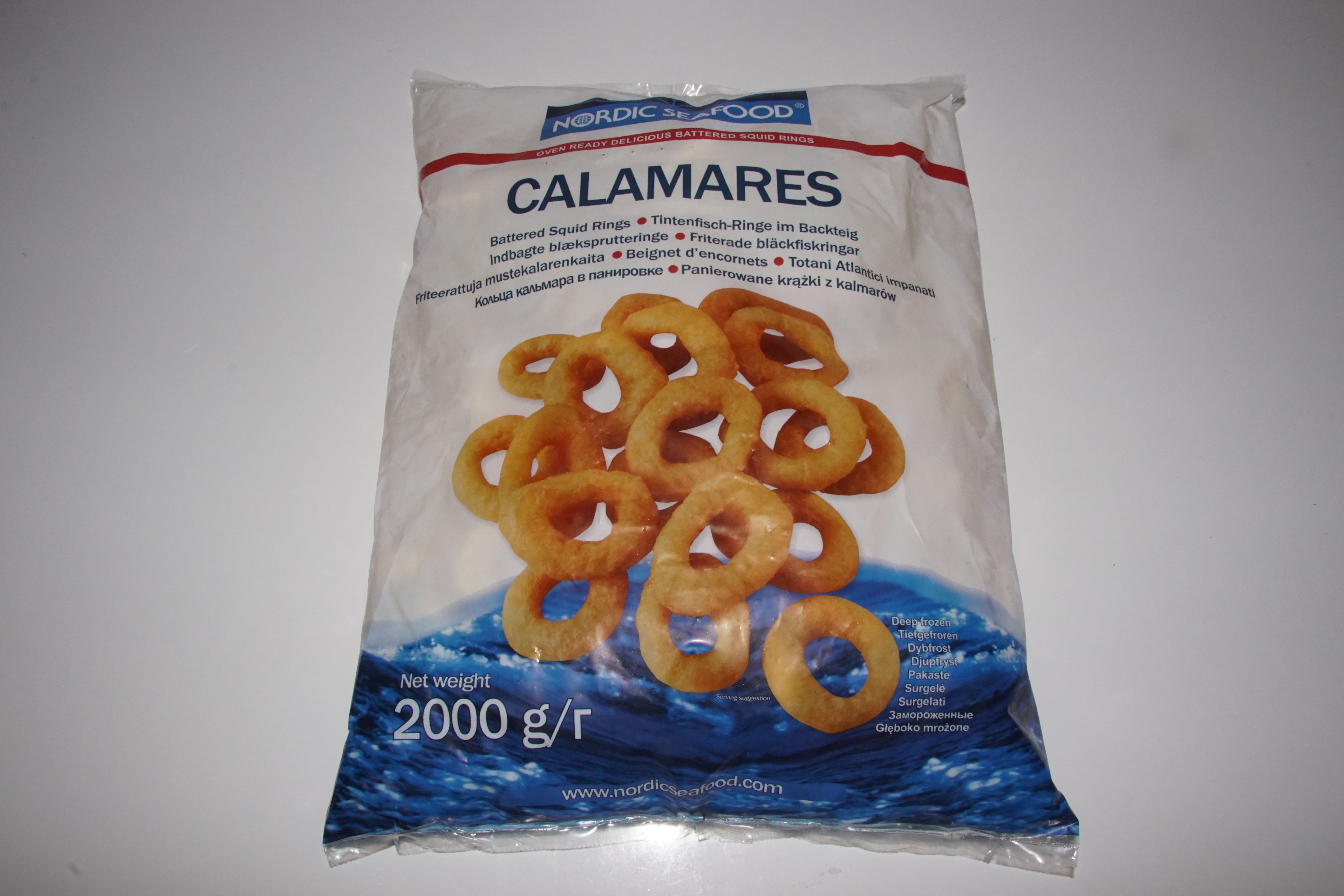 Bläckfiskringar Panerade