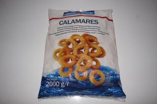 Bläckfiskringar Panerade