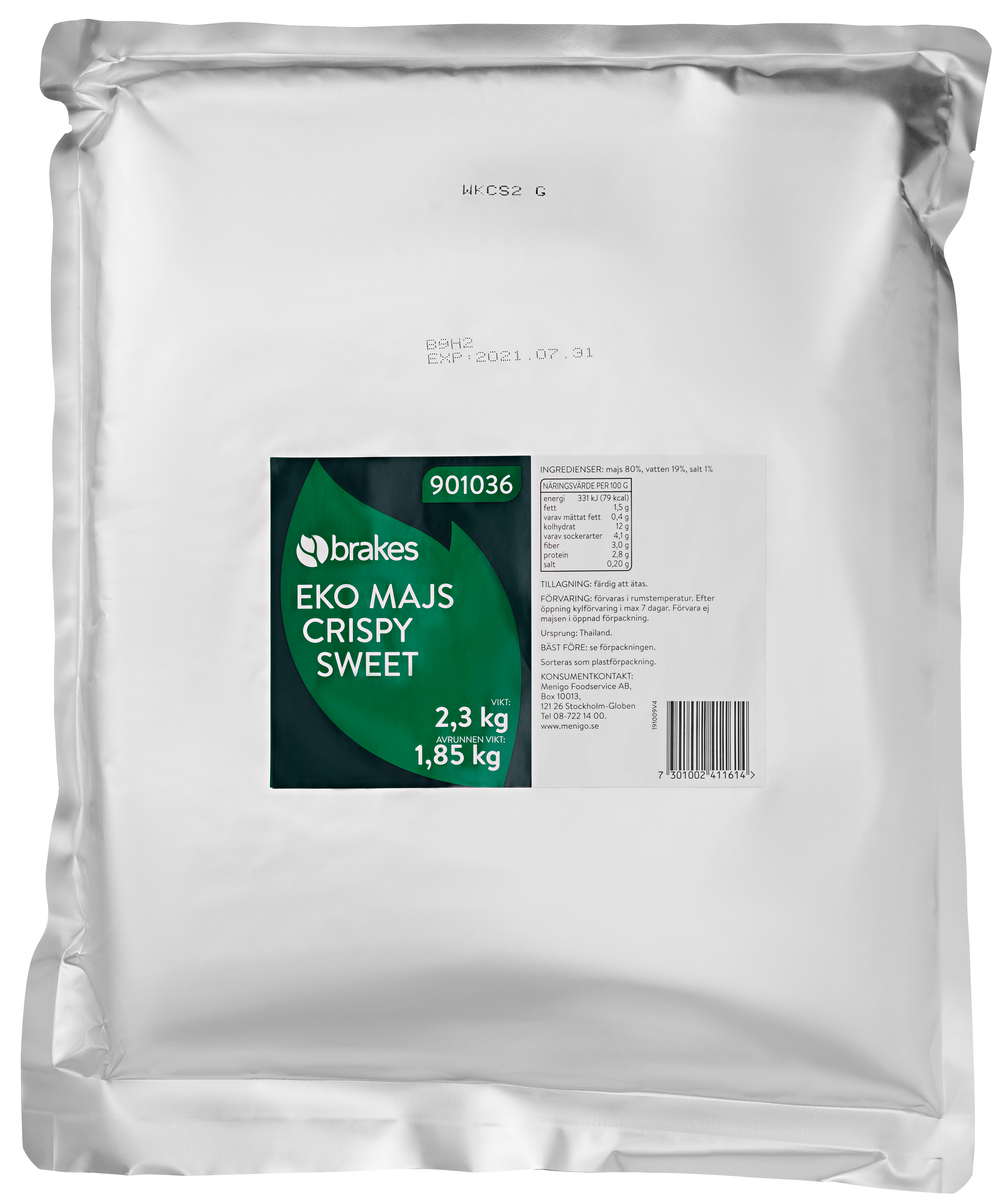 Majskorn Crispy Sweet i påse EKO