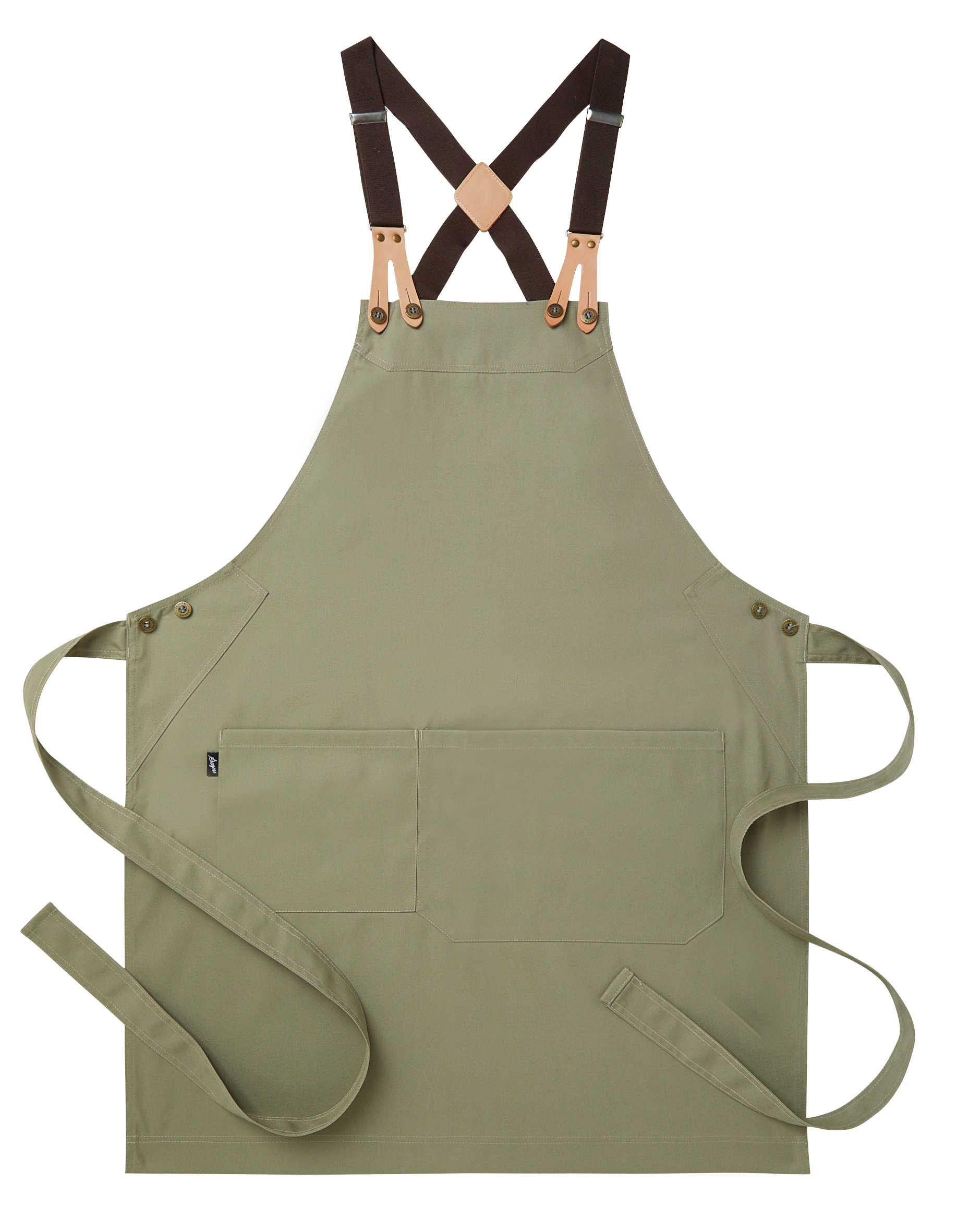 Bröstlappsförkläde 4078 Khakigrön 75x90 cm