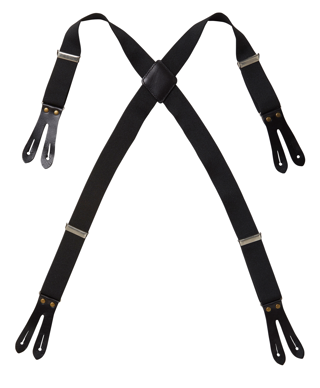 Resårhängsle med läder 0568 Svart L/XL