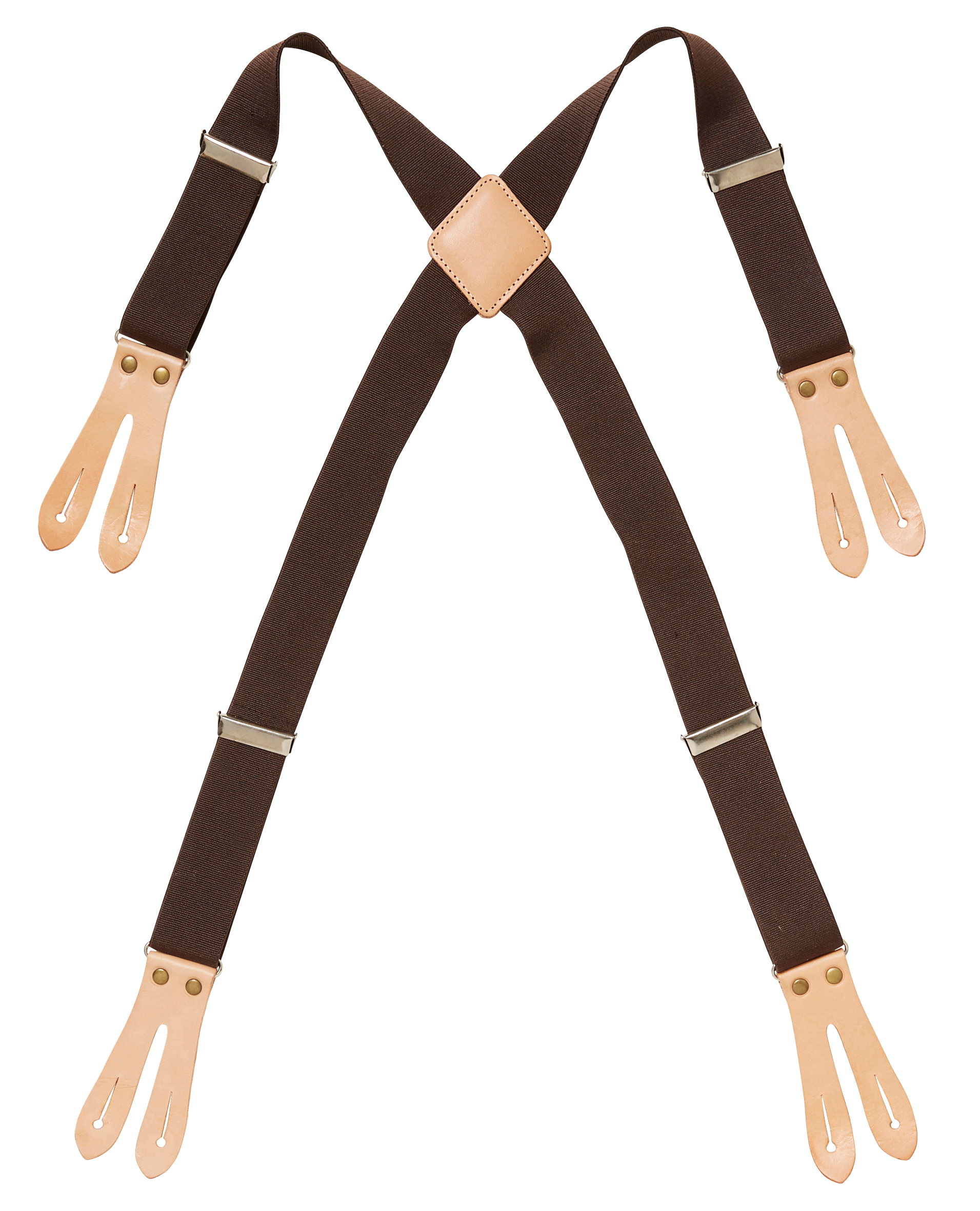 Resårhängsle med läder 0568 brun L/XL