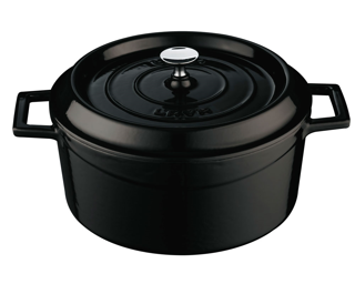 Gjutjärnsgryta emaljerad utsida
inklusive lock svart 4,5l