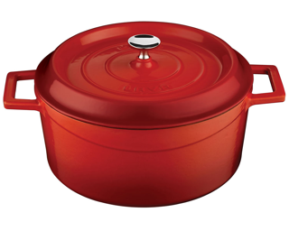 Gjutjärnsgryta emaljerad utsida inklusive lock
röd 4,5l