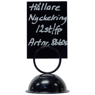 Menyhållare Nyckelring Svart, stål svartlack