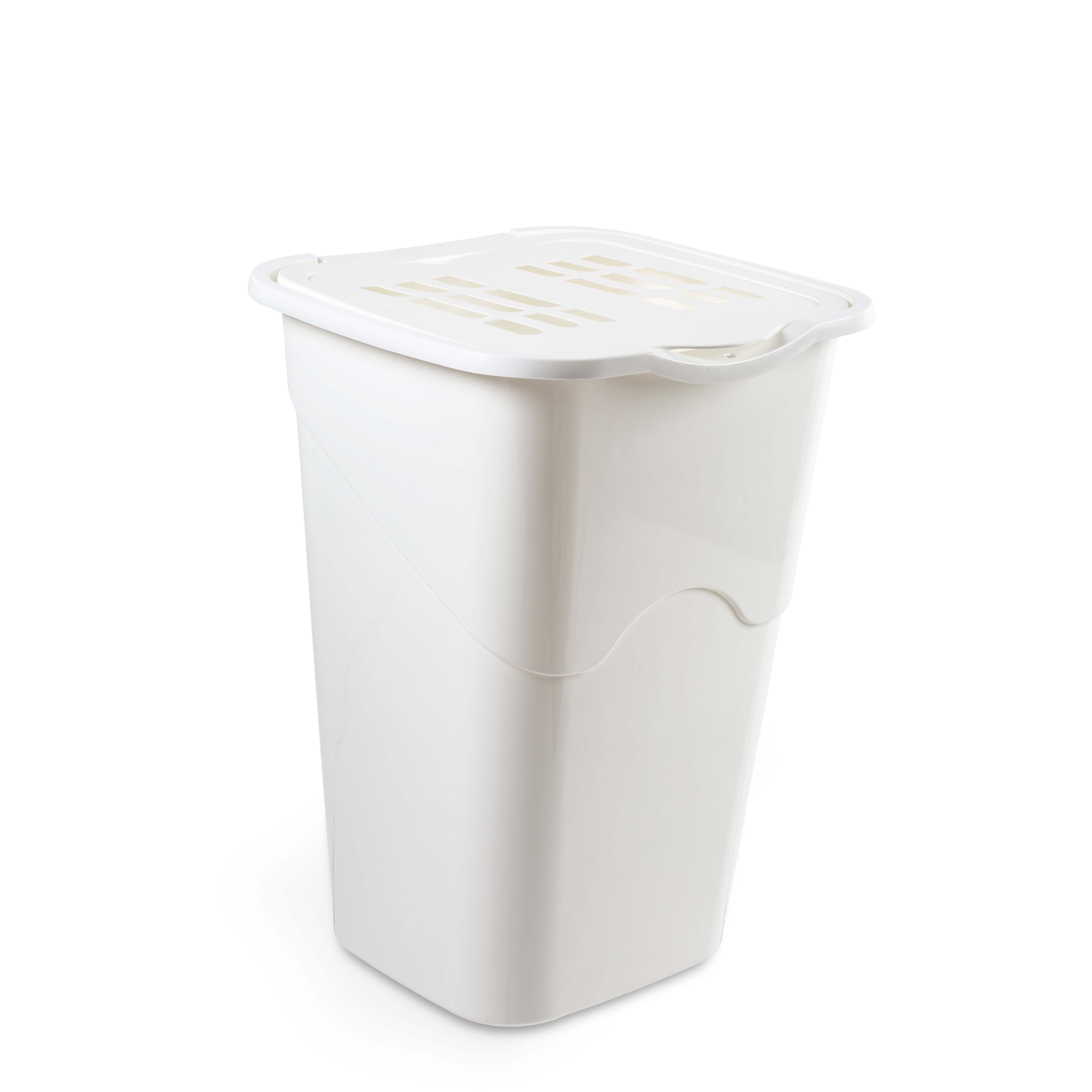 Tvättkorg vit PP 39,5x36,5x53cm 50l