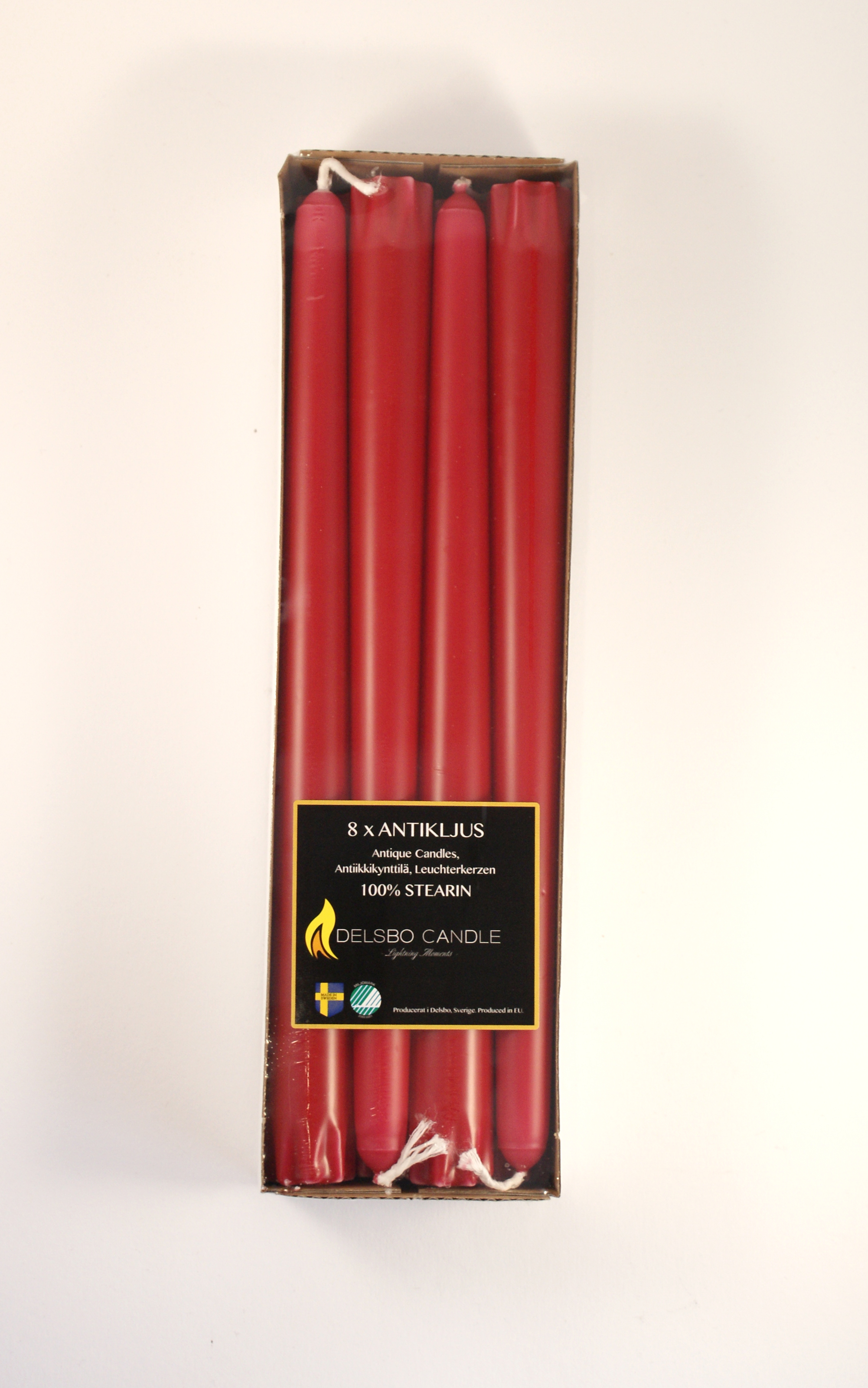 Antikljus Stearin 2,2x25cm Röd 8-pack