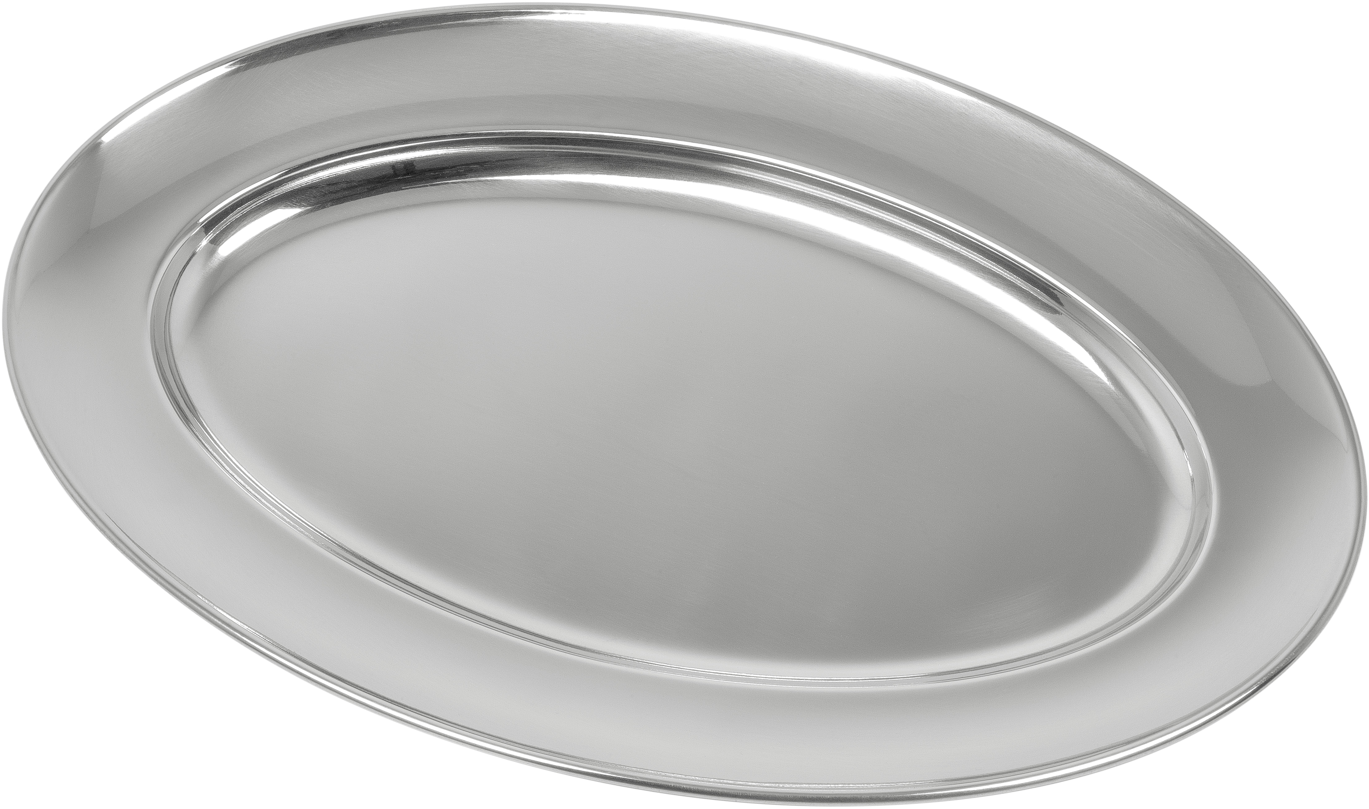 Fat oval omvikt kant rostfri 35x22cm