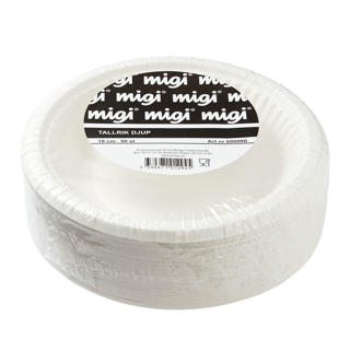 Tallrik Djup Papper Vit 180mm