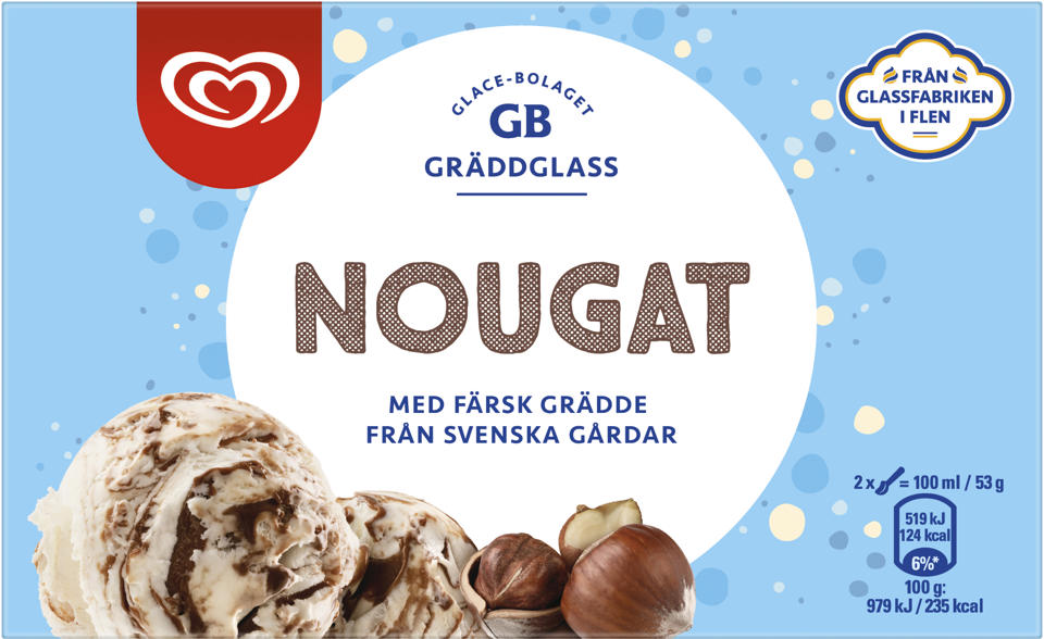 Vaniljglass med nougat