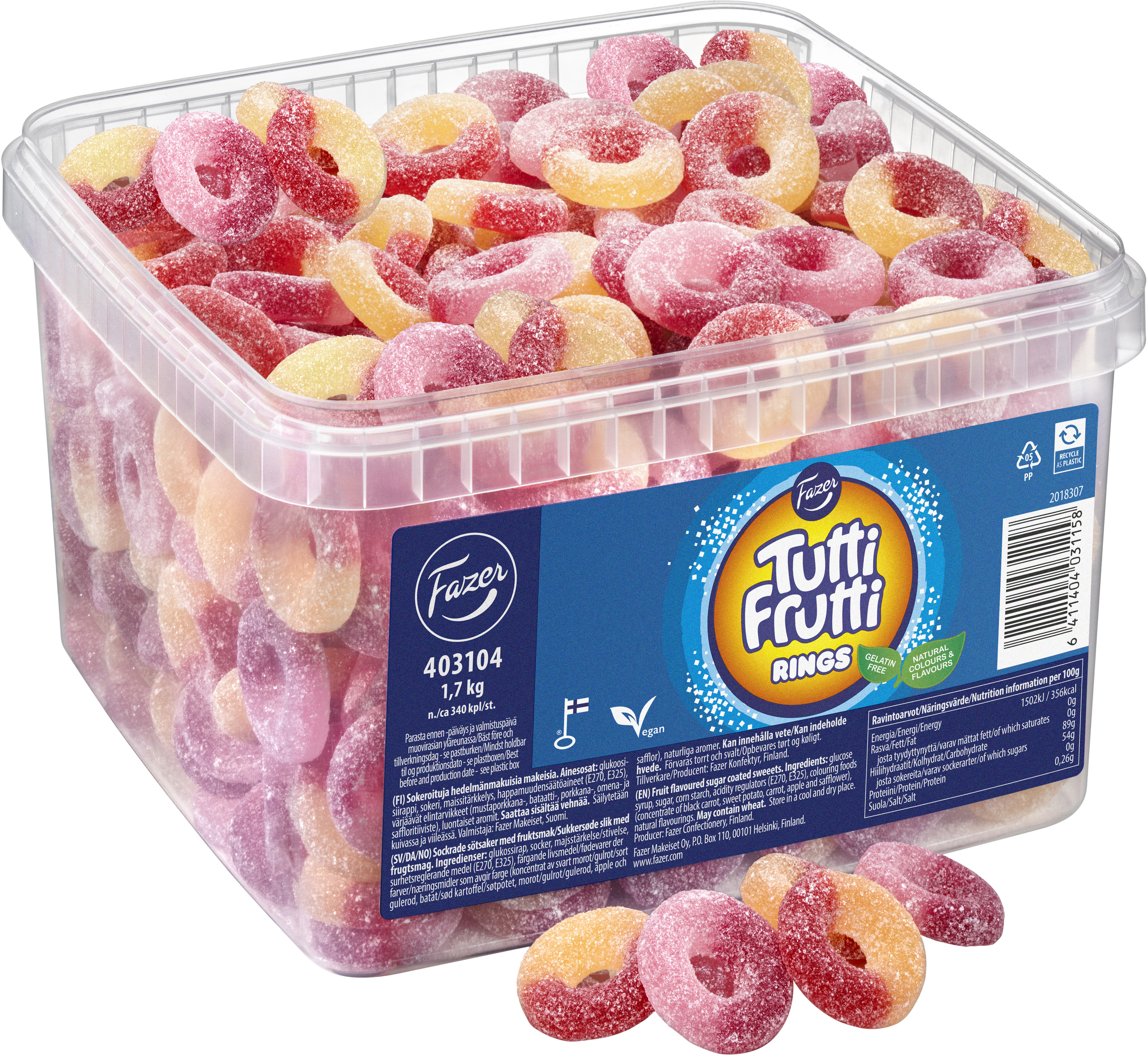 Tutti frutti ringar lösvikt