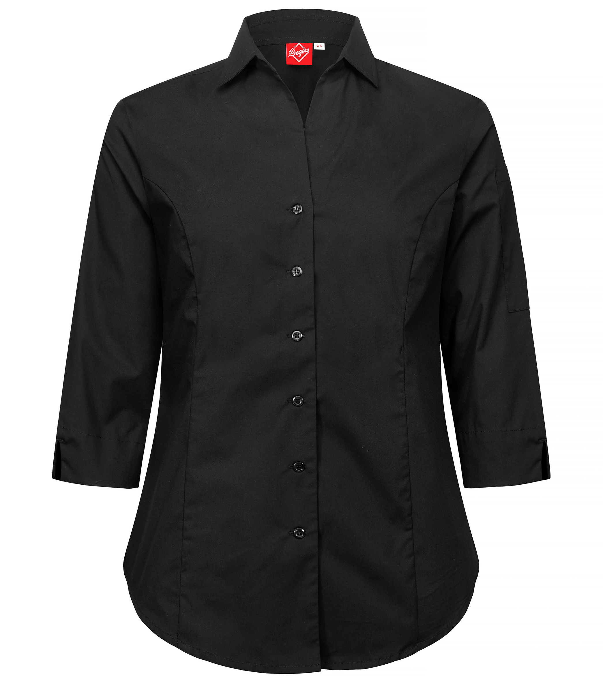 Skjorta 3/4 ärm stretch 1228 dam svart XXL