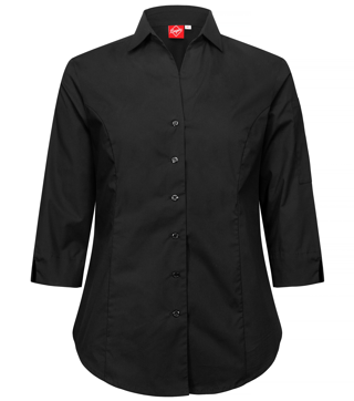 Skjorta 3/4 ärm stretch 1228 dam svart XXL