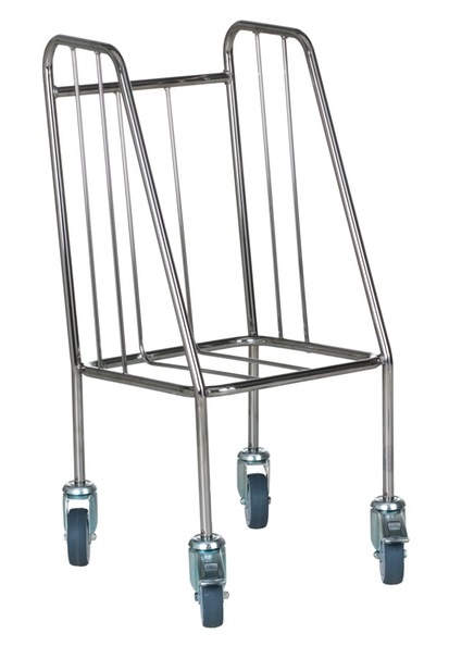 Brickstapelvagn krom enkel för 43x33cm 42x52x91cm