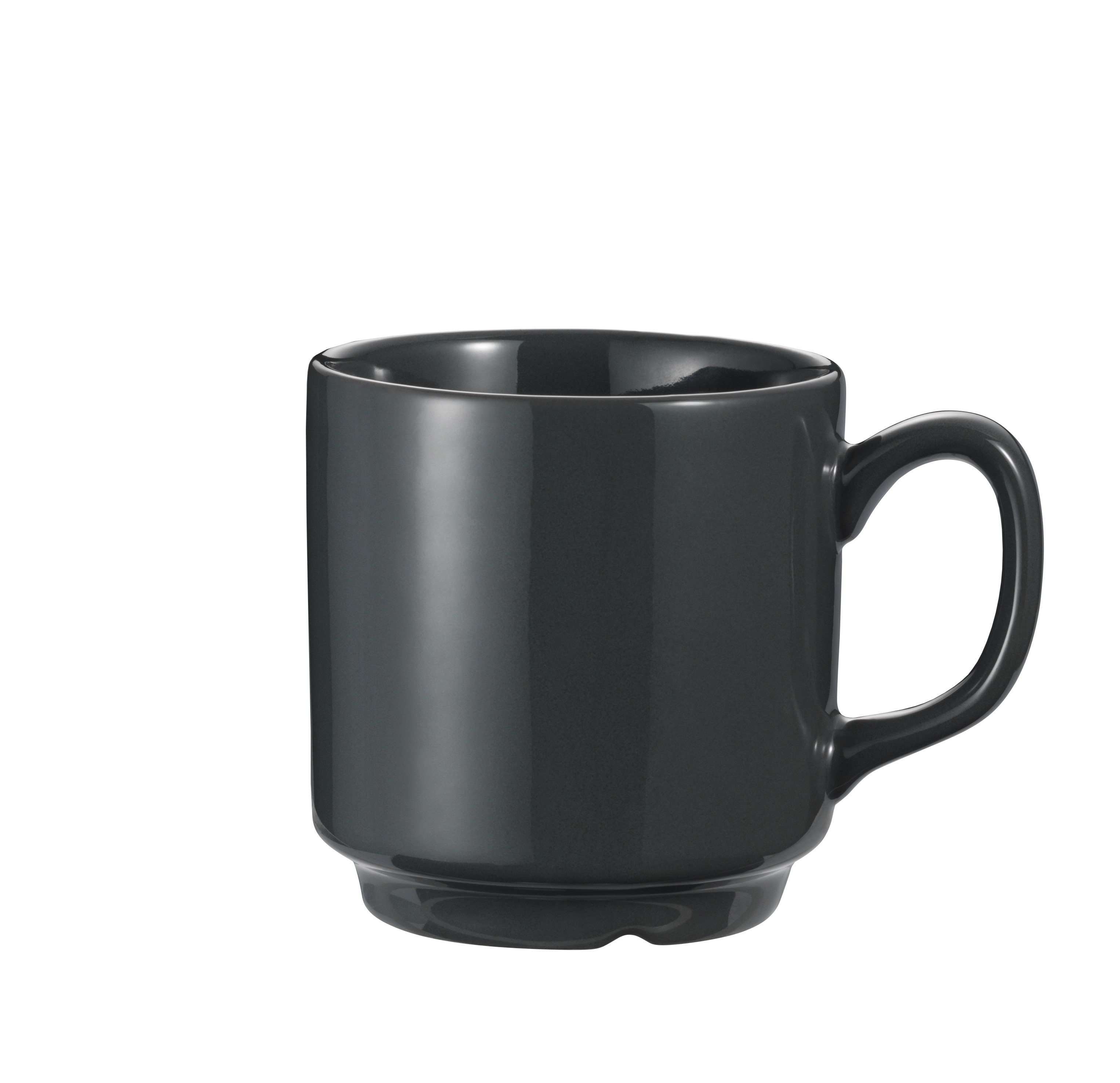 Budget Mugg mörkgrå stapelbar porslin 24 cl