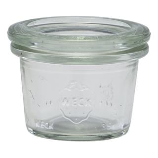 Glasburk med lock 3,5cl Ø4,5cm h3,5cm