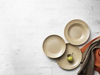 Rishusk Tallrik flat naturbeige Ø19,5cm