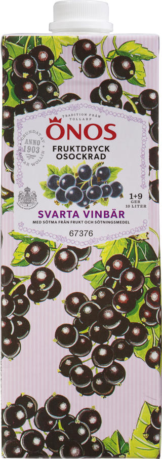 Fruktdryck Svartvinbär Utan Tillsatt Socker 1+9
