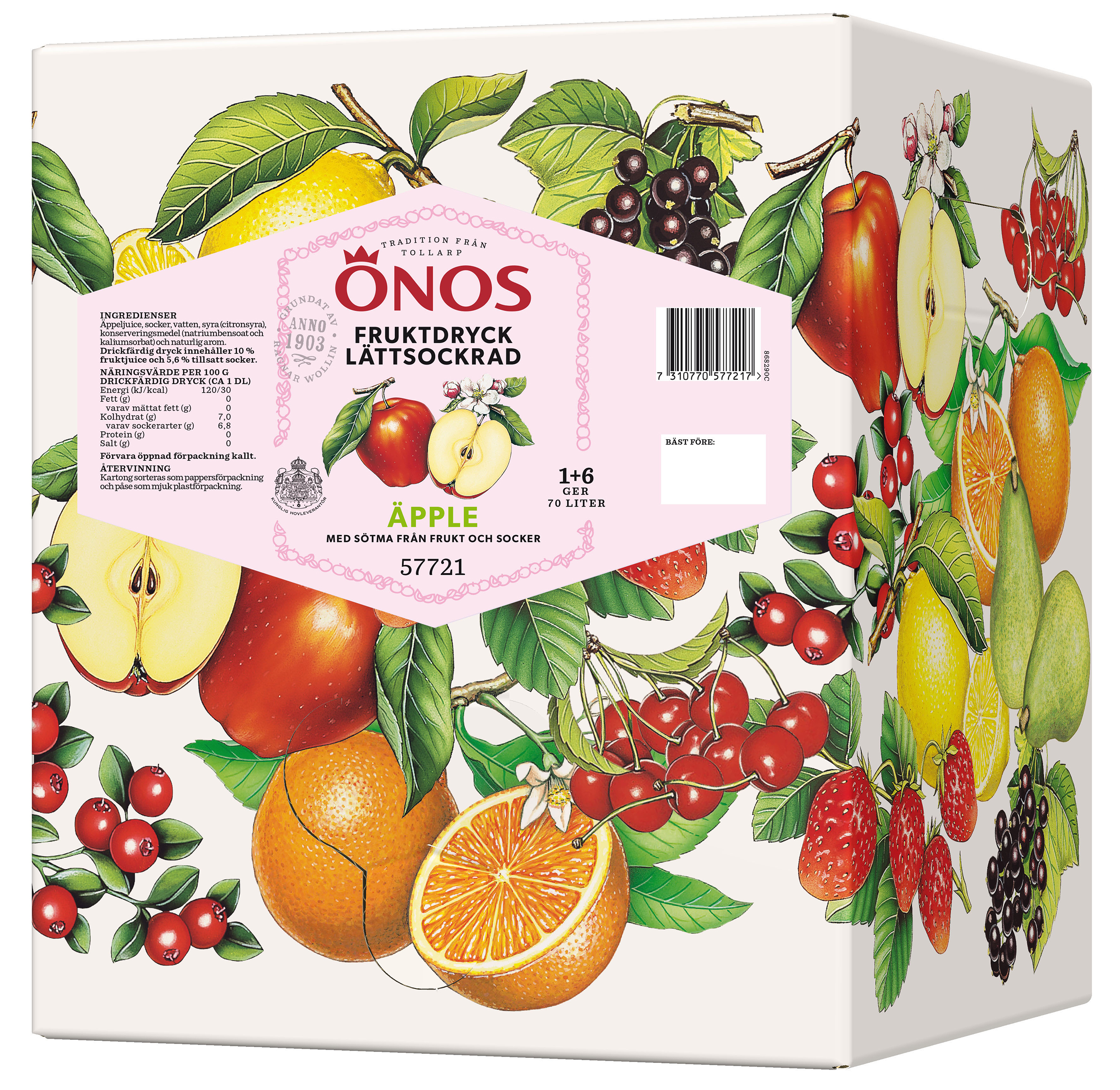 Måltidsdryck äpple 1+6 Bag in Box