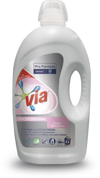 Tvättmedel flytande kulör parfymfritt Via Color
4,32L