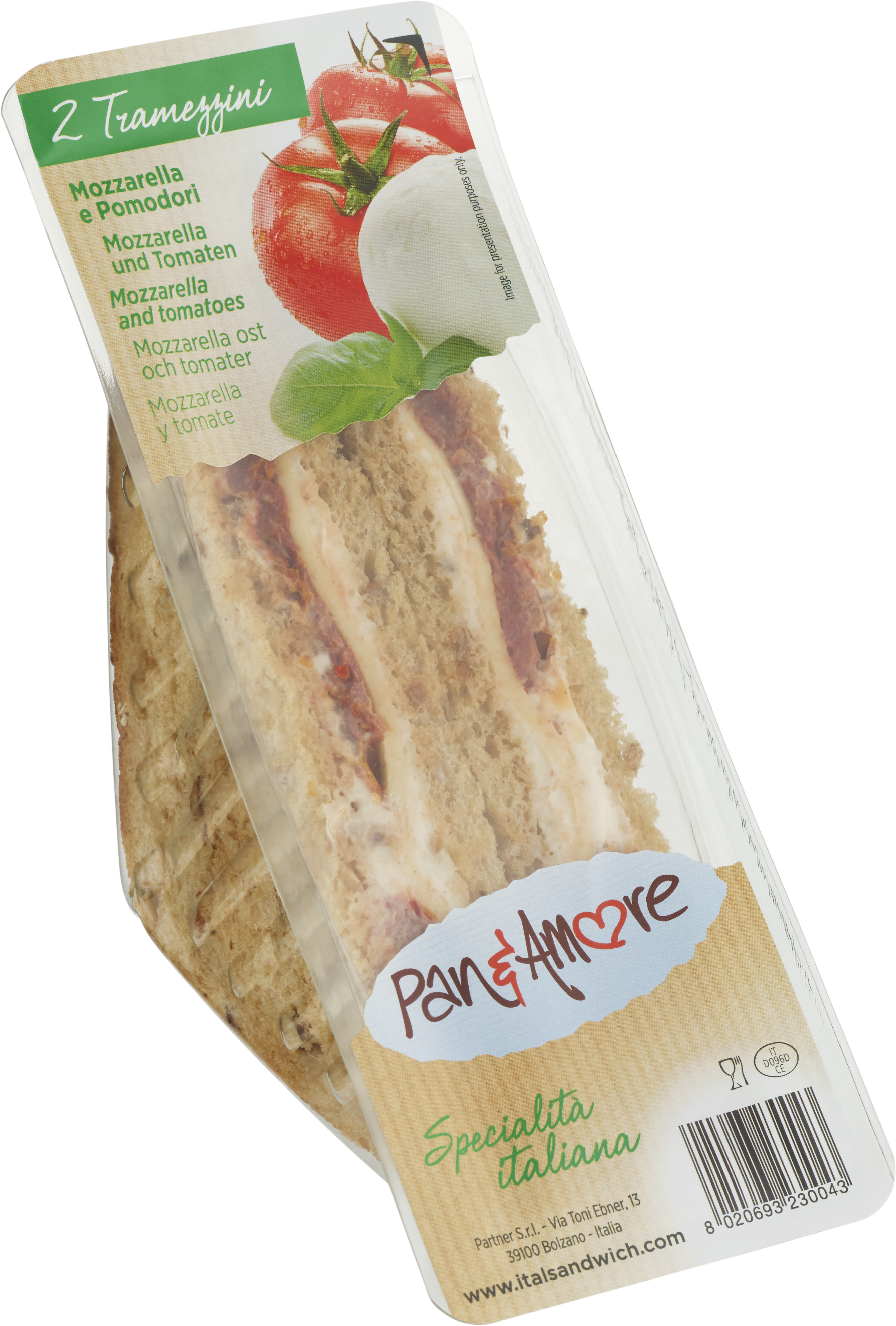 Trekantmacka Mozzarella & Soltorkad Tomat