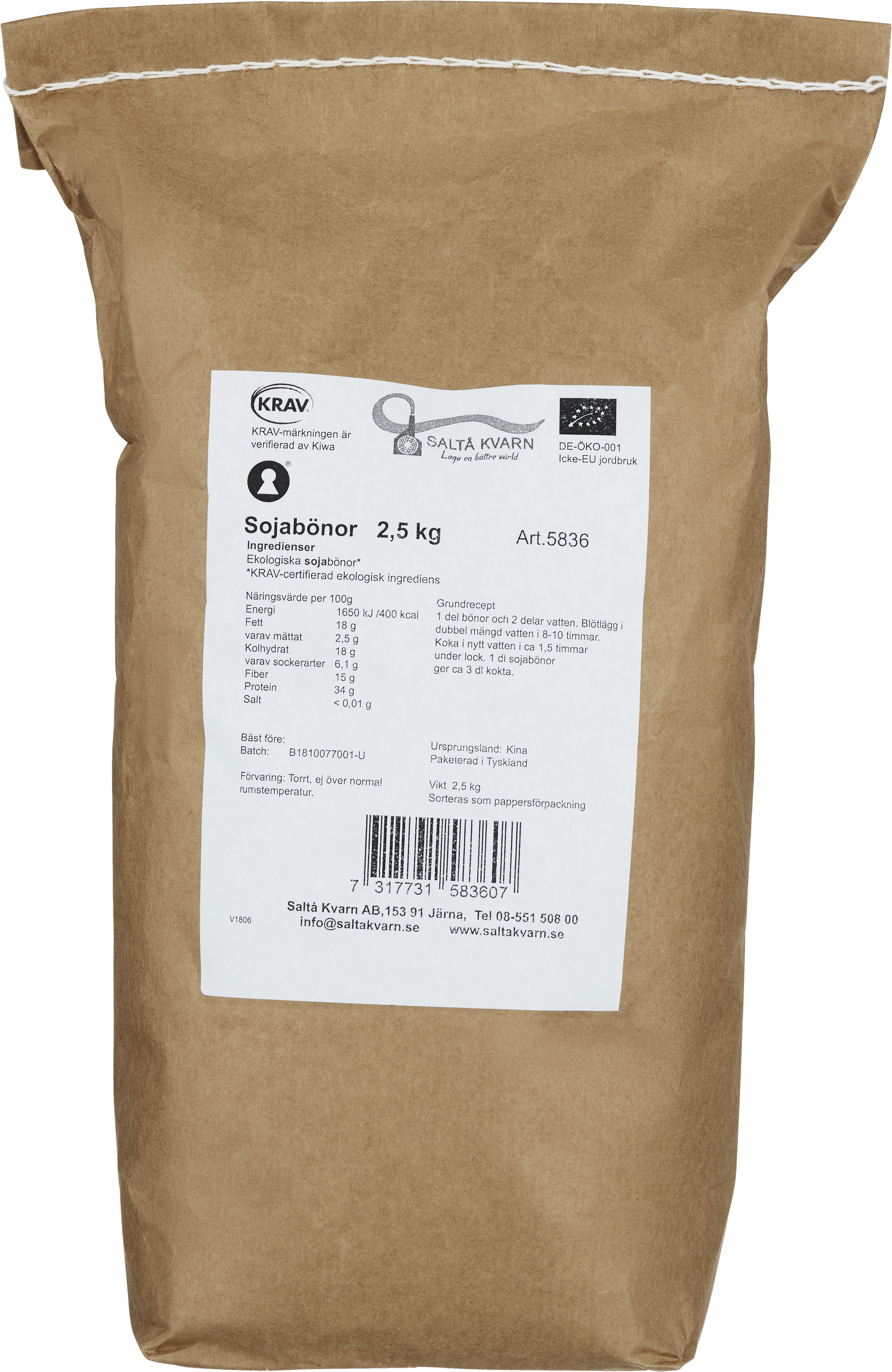 Sojabönor KRAV