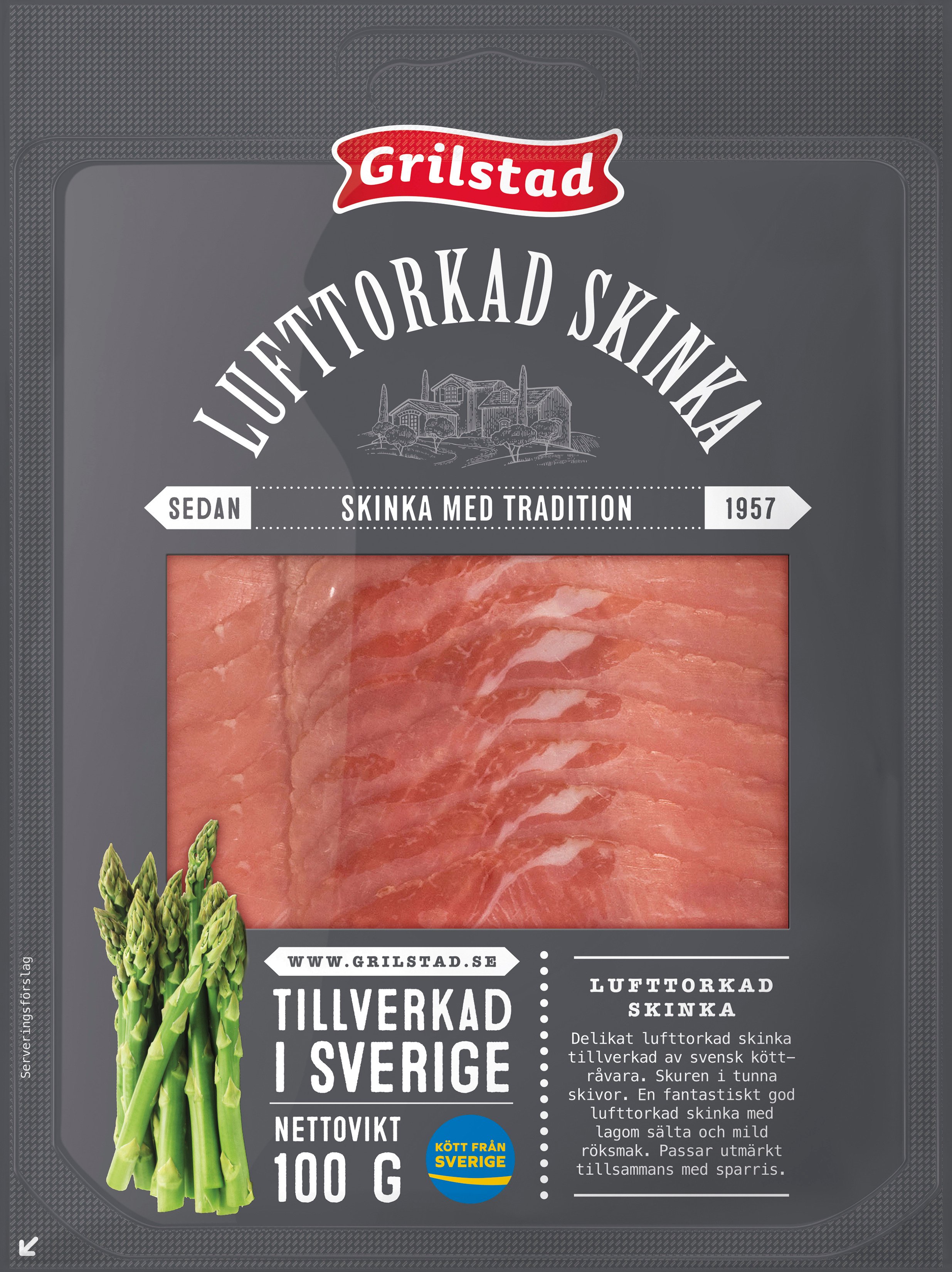 Skinka Lufttorkad Skivad