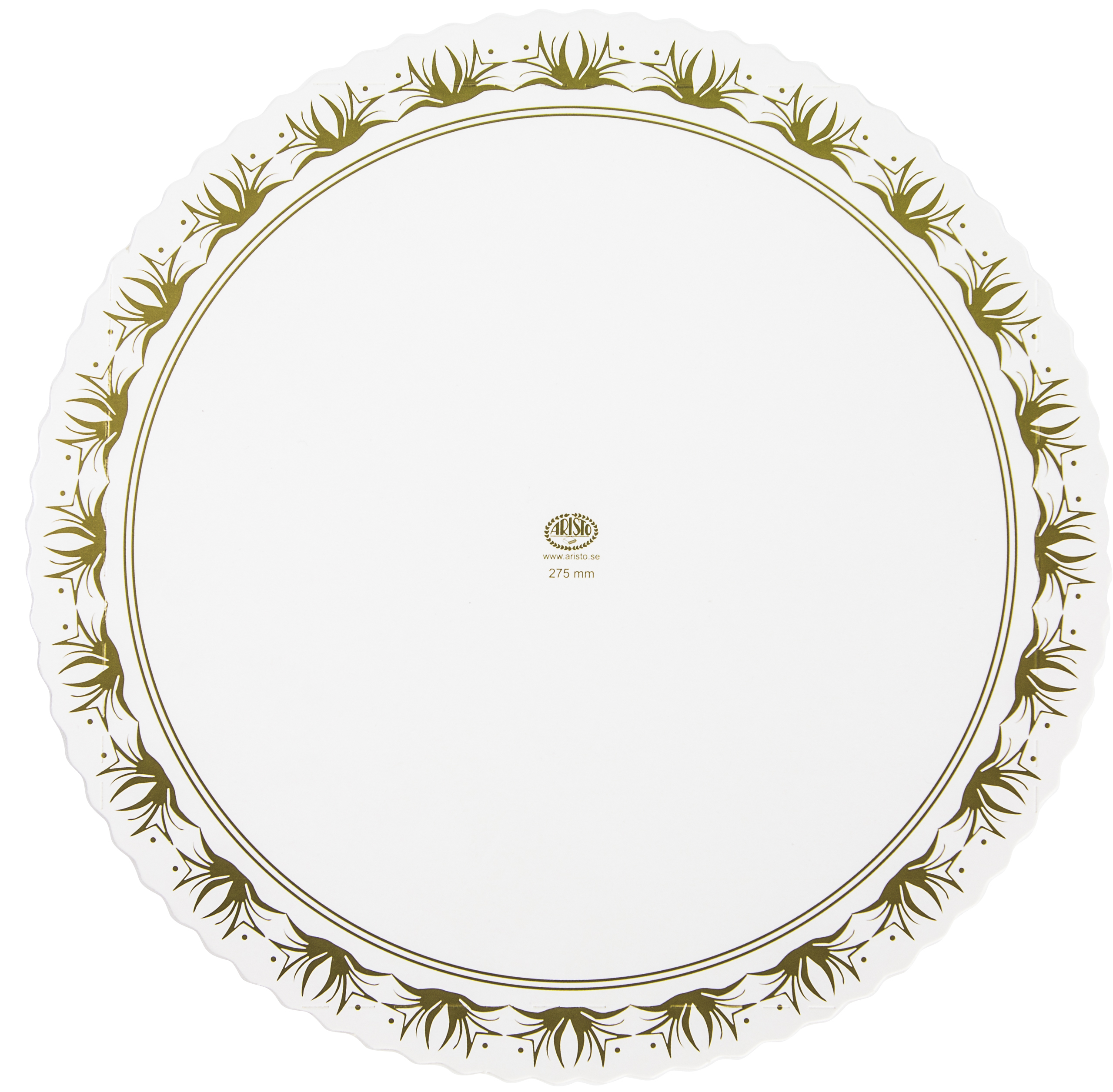 Tårtbrickor Rund Kartong Vit/Guld 275mm