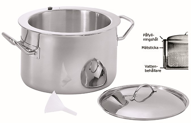 Grötkokare med Lock Rostfri Ø26cm H18cm 6L