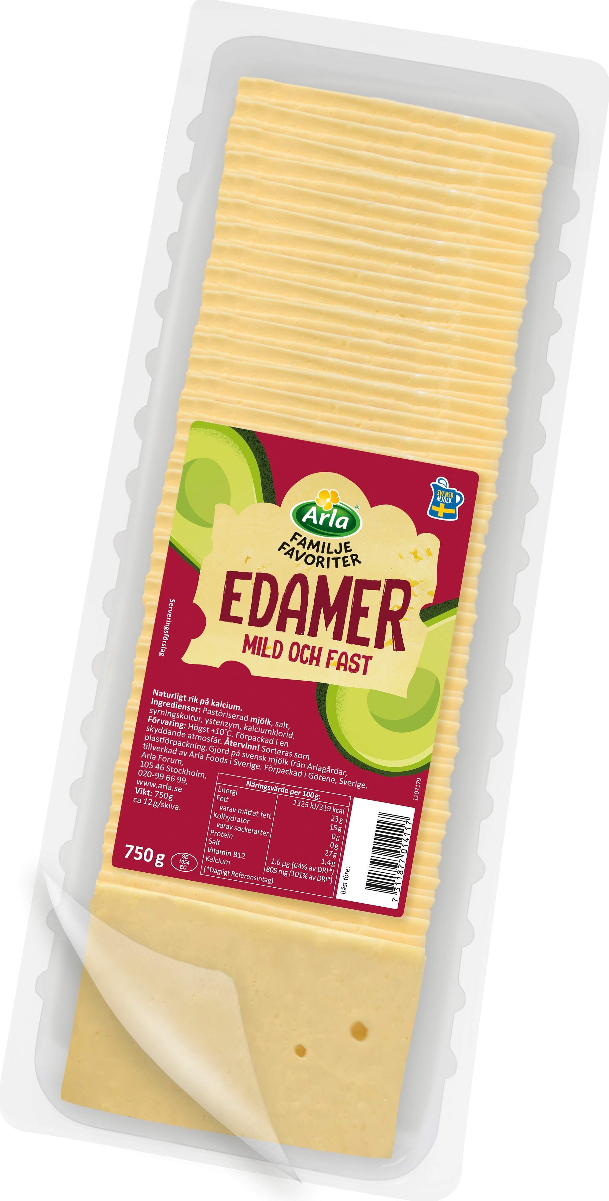 Familjefavoriter Edamer 23% Skivad 12g
