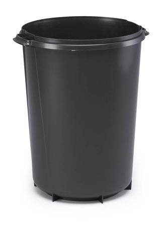 Tunna återvunnen plast svart ø42.5cm h52cm 40L