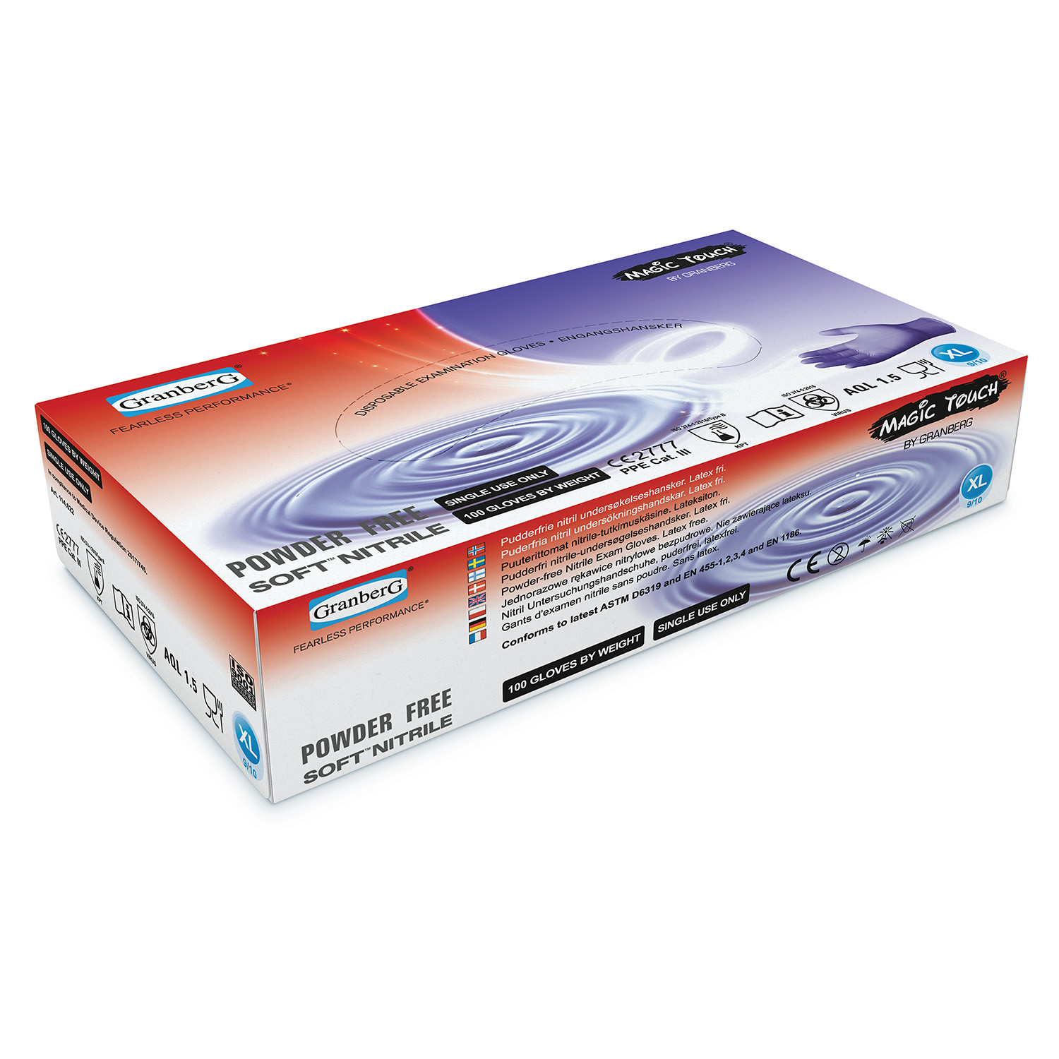 Nitrilhandske opudrad blå Small