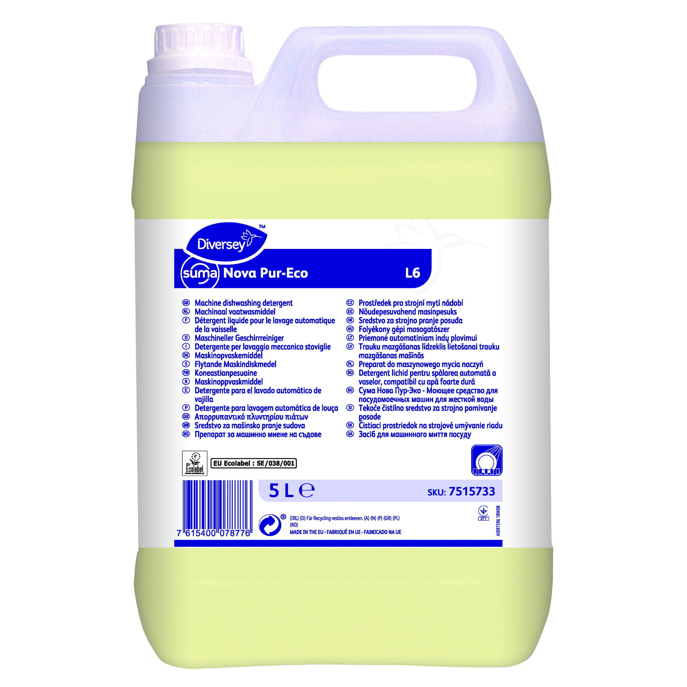 Maskindiskmedel flytande alkaliskt 5L Suma Nova
Pur-Eco L6