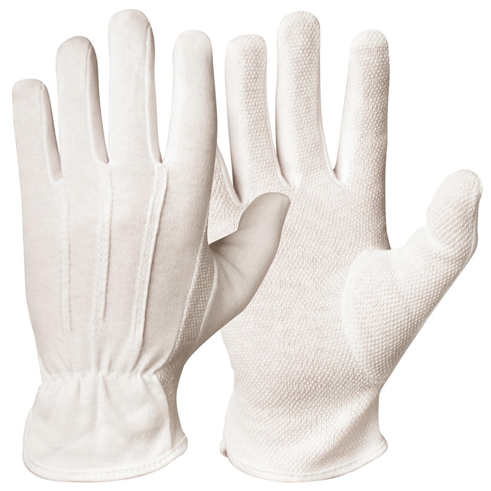 Bomullshandskar med vinyl/pvc-prickar i
innerhand stl 9
8 vit