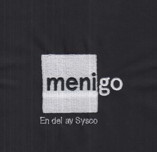 Menigo logga brodyr Vit/Vit b65 x h55 mm