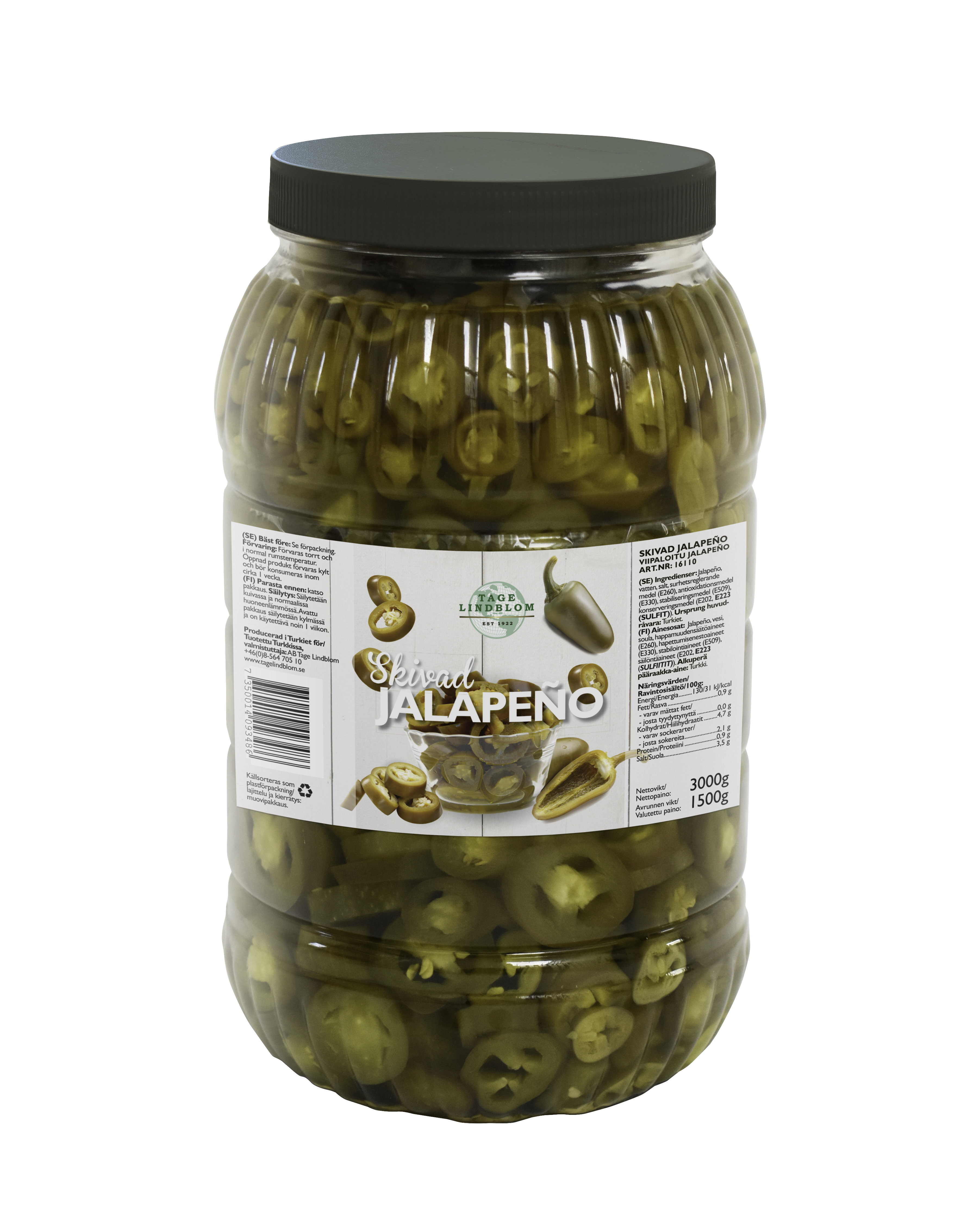 Skivad Jalapeño PET-burk