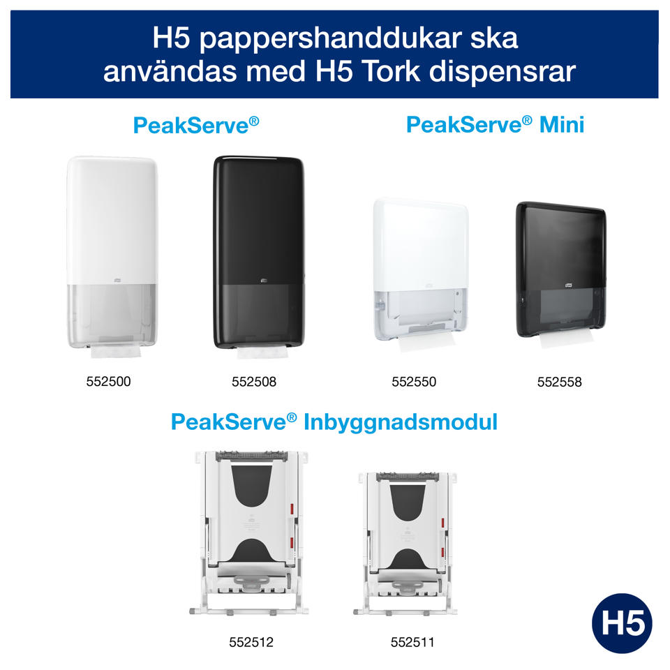 Handduk H5 PeakServe ContinuousTM Advanced
22,5x20,1cm vit mönster