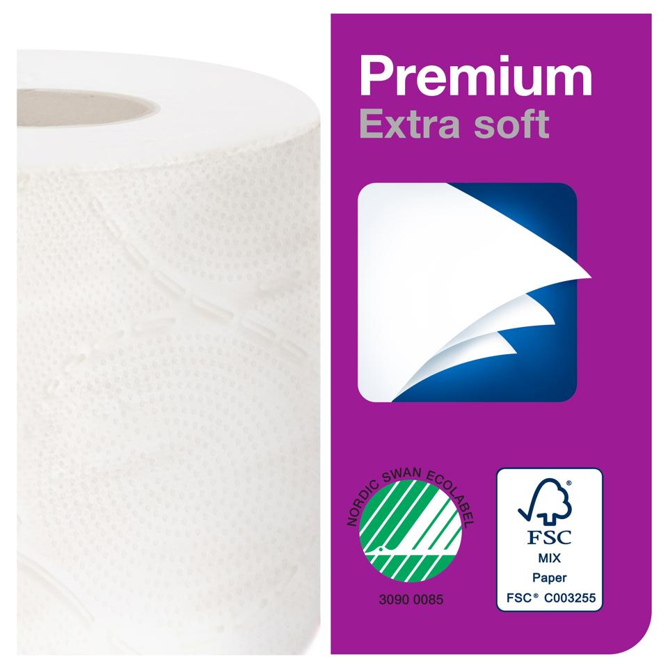 Toalettpapper T4 Premium extra mjukt 3-lager
9,8cmx19,1m vit